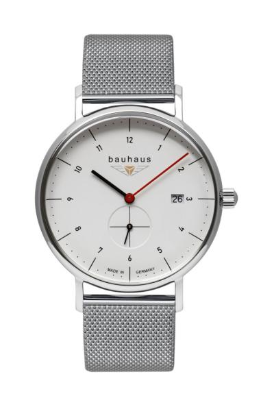 Bauhaus Herrenuhr Quarz mit kleiner Sekunde und Datum mit Metallarmband